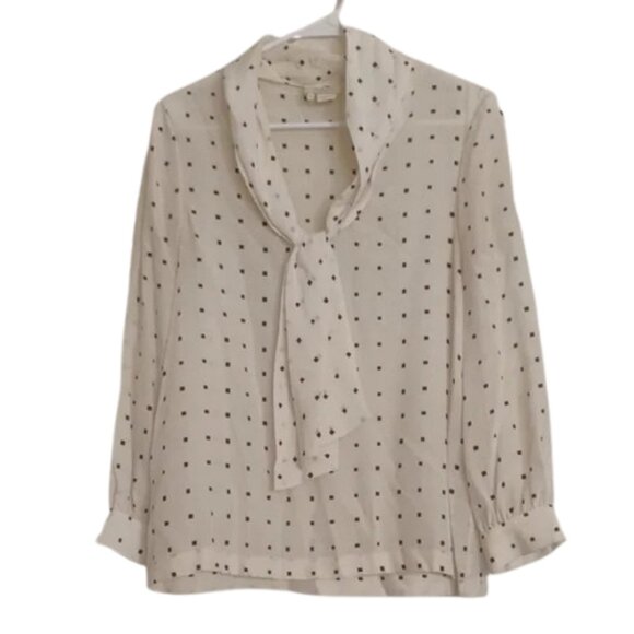 kate spade Tops - Kate Spade Cream Tie Front Blouse